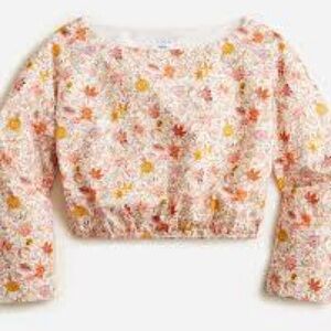 J. CREW Organic Cotton Crop Top Liberty Pattern